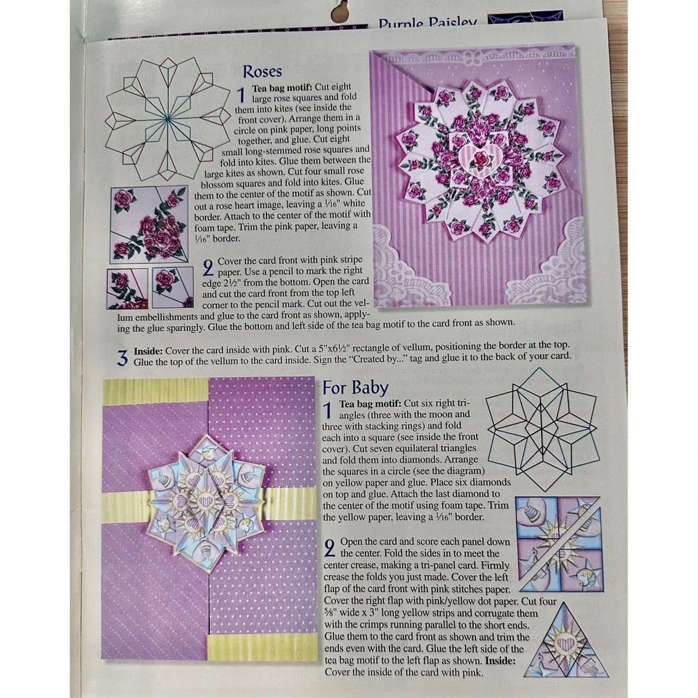 Hot Off The Press Paper Flair Tea Bag Folding Card Kit HOTP 7008 Scrapbooking